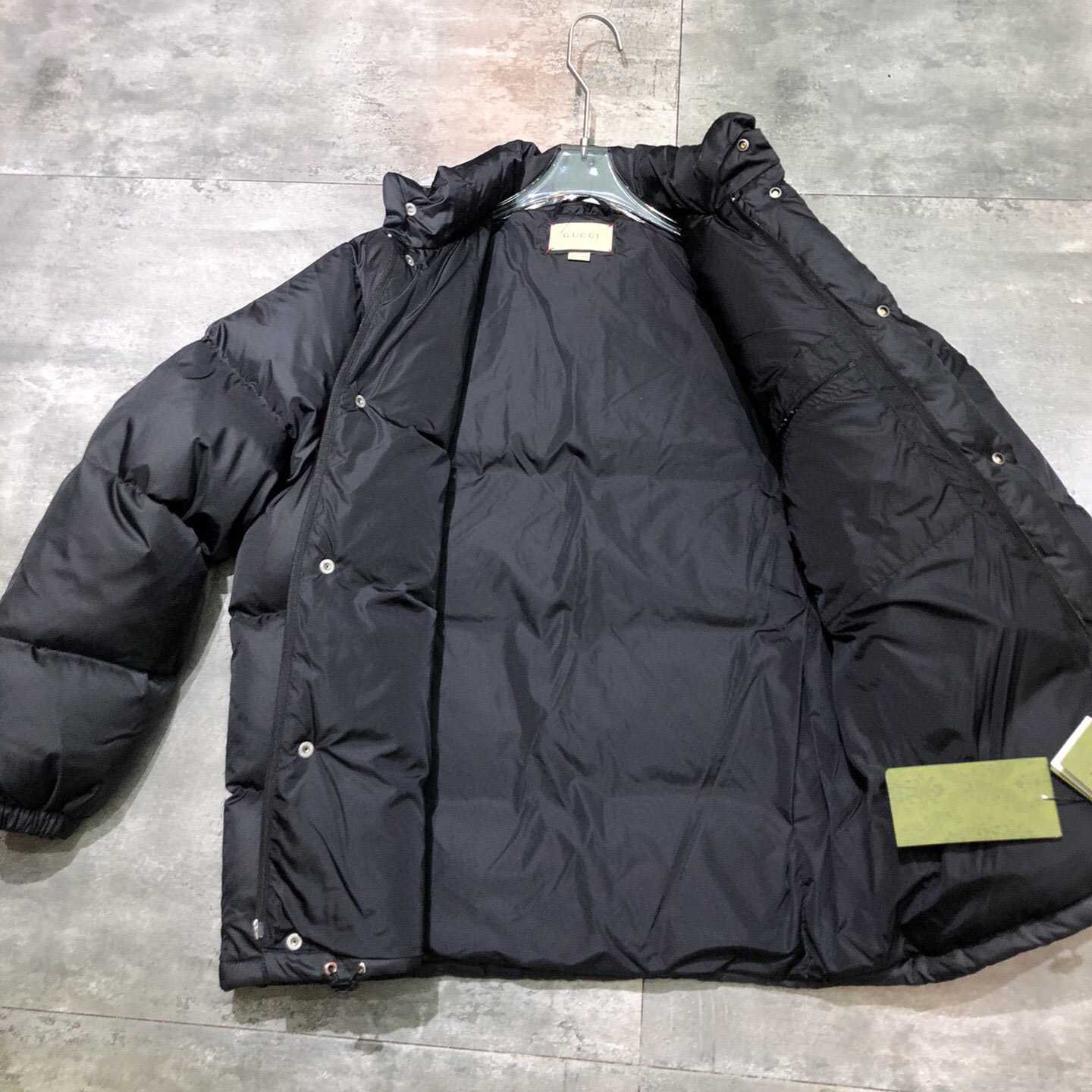 Gucci Padded Nylon Bomber Jacket With Web - DesignerGu