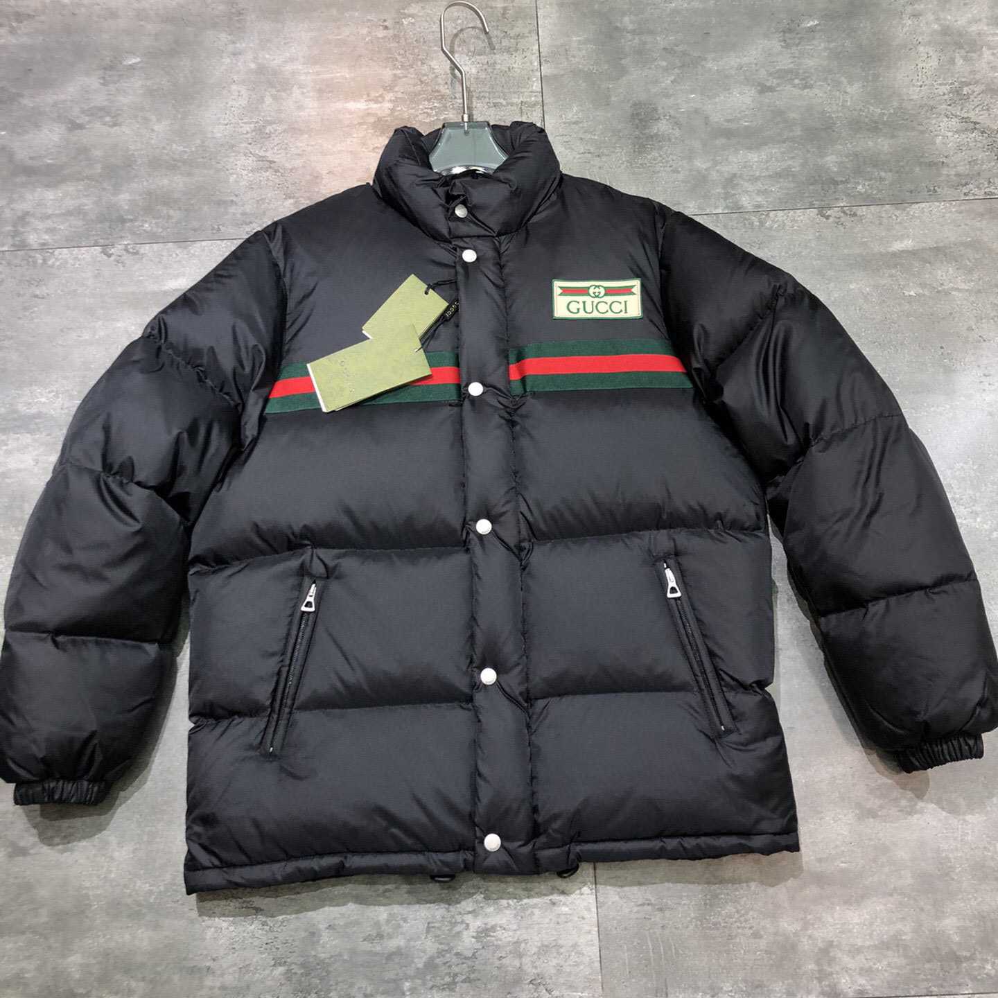 Gucci Padded Nylon Bomber Jacket With Web - DesignerGu