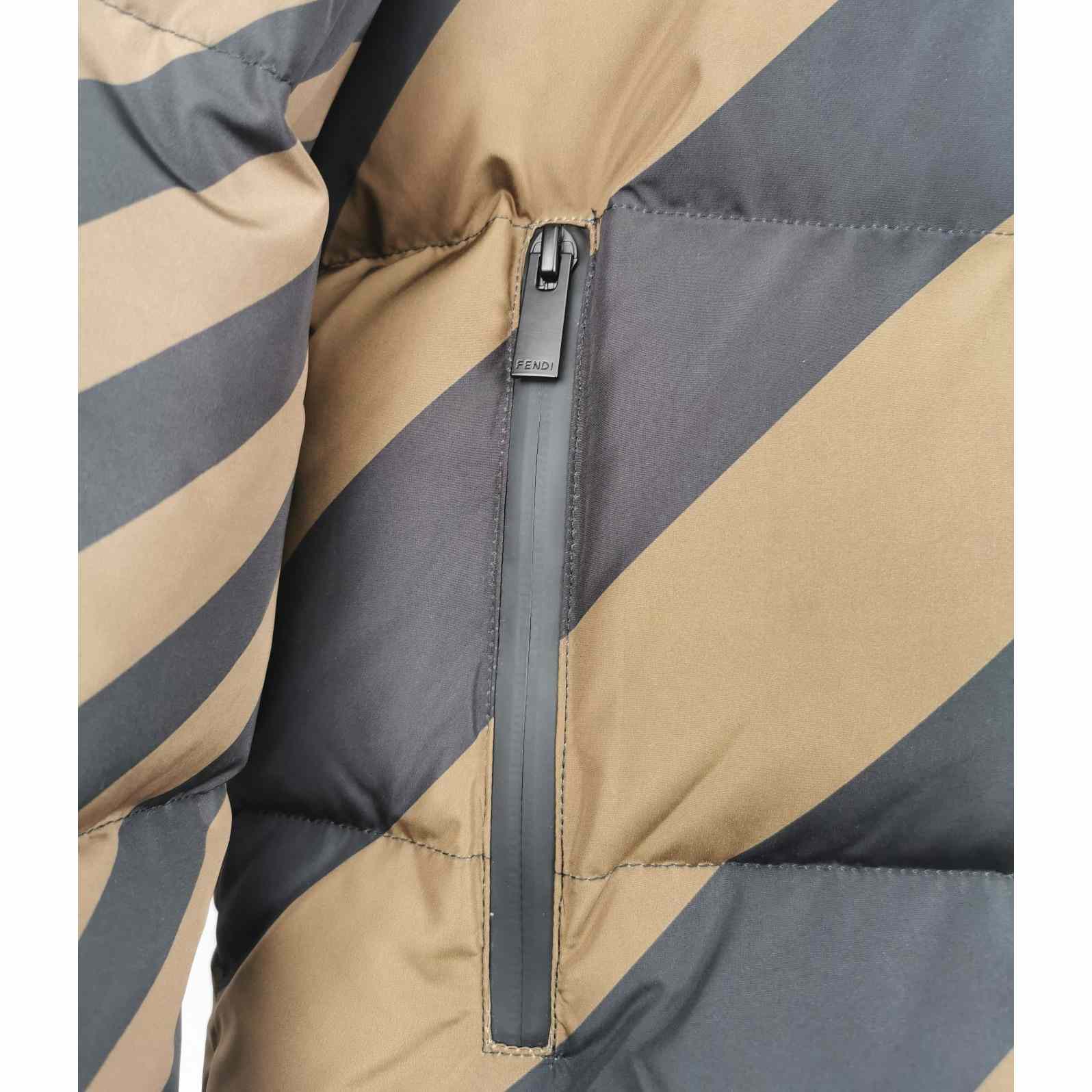 Fendi Brown Nylon Down Jacket - DesignerGu