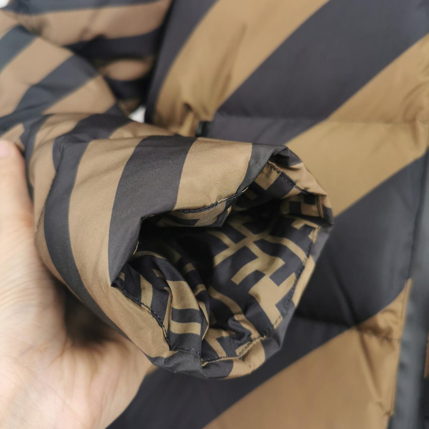 Fendi Brown Nylon Down Jacket - DesignerGu