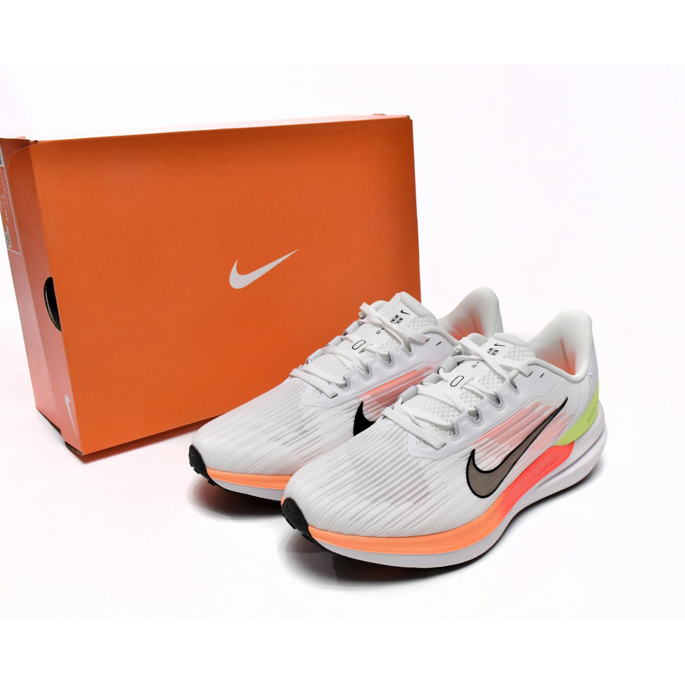 Nike Air Winflo 9 White Orange Sneaker    DD6203-100 - DesignerGu