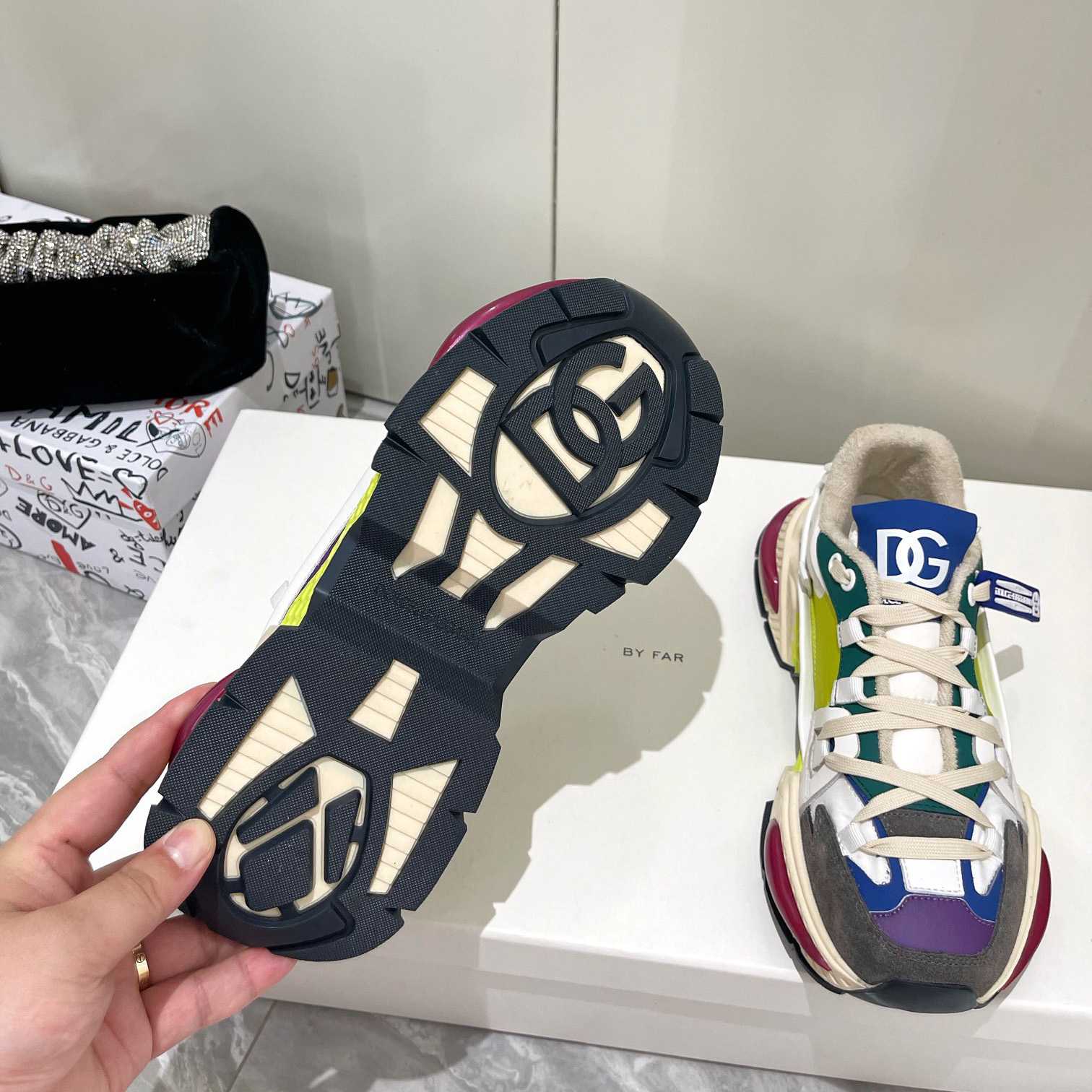 Dolce & Gabbana Mixed-Material Airmaster Sneakers - DesignerGu