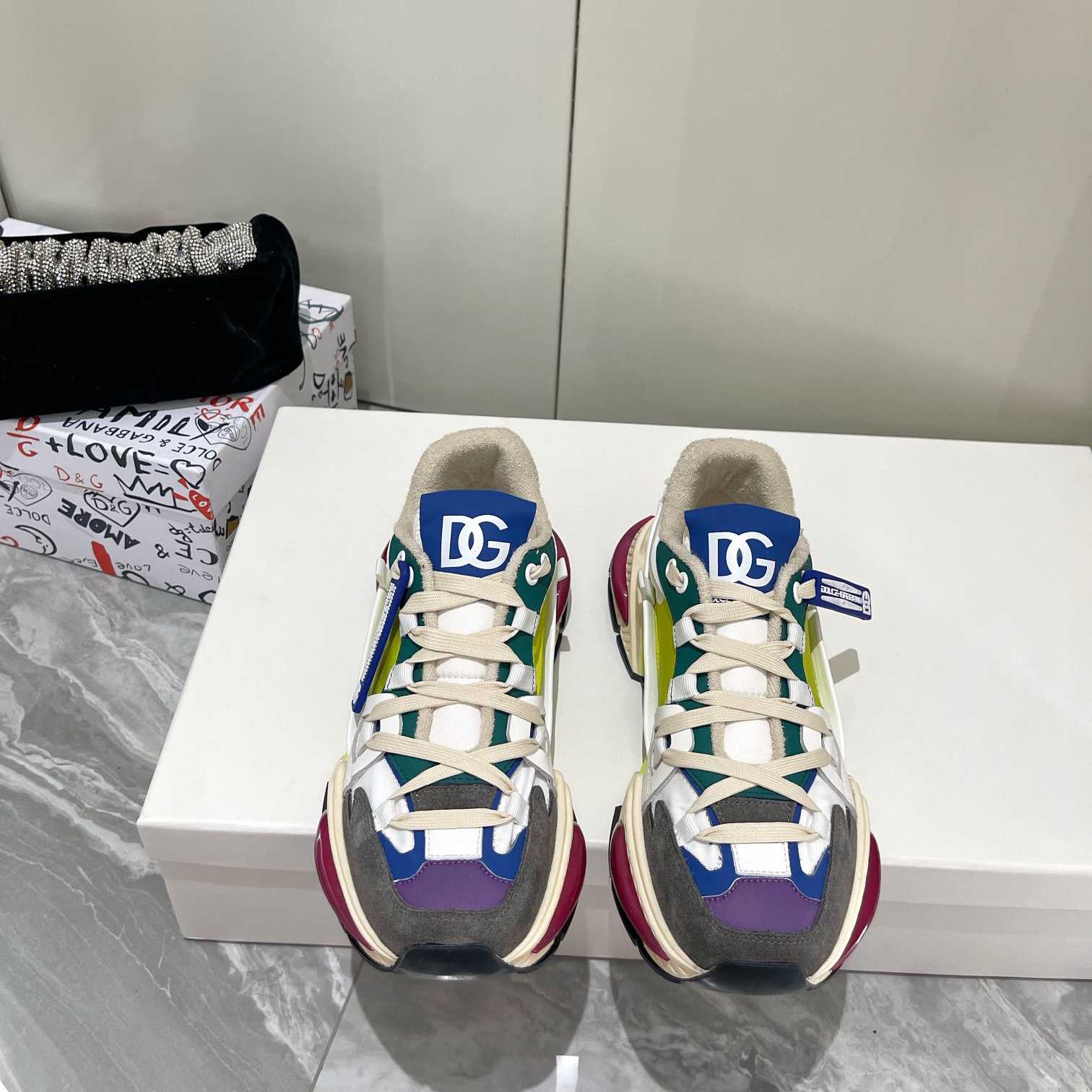 Dolce & Gabbana Mixed-Material Airmaster Sneakers - DesignerGu