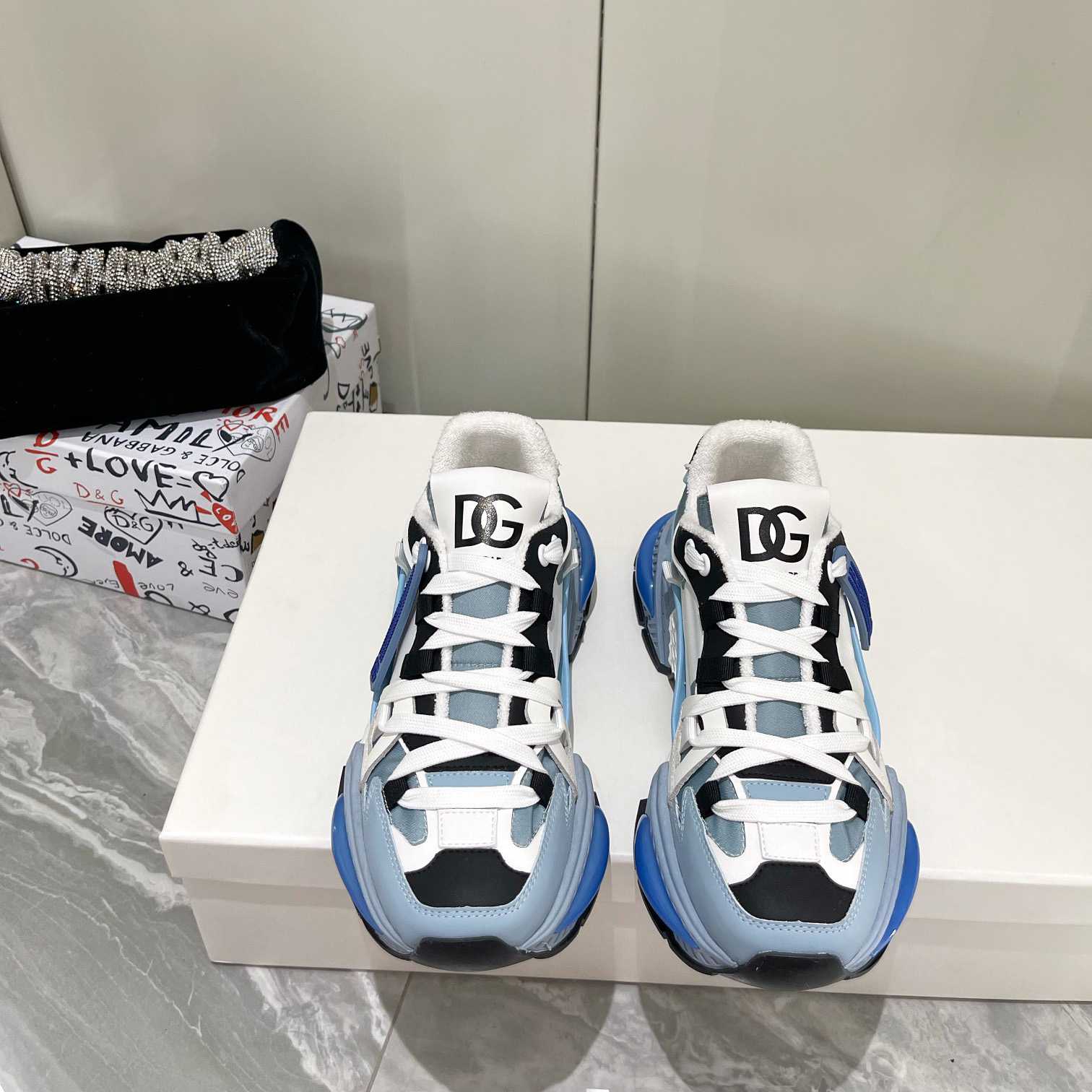 Dolce & Gabbana Mixed-Material Airmaster Sneakers - DesignerGu