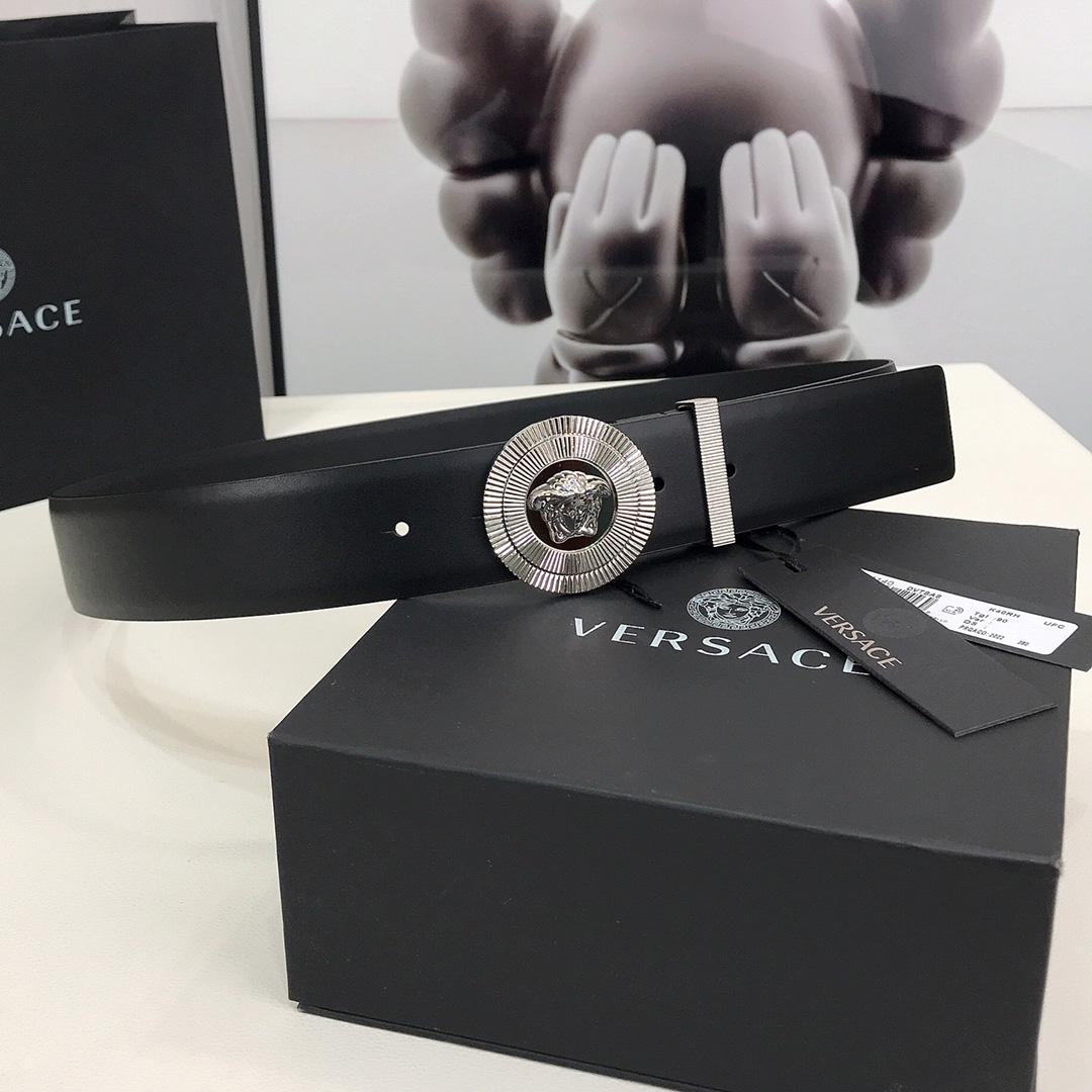 Versace Enamel Medusa Biggie Belt   40mm - DesignerGu