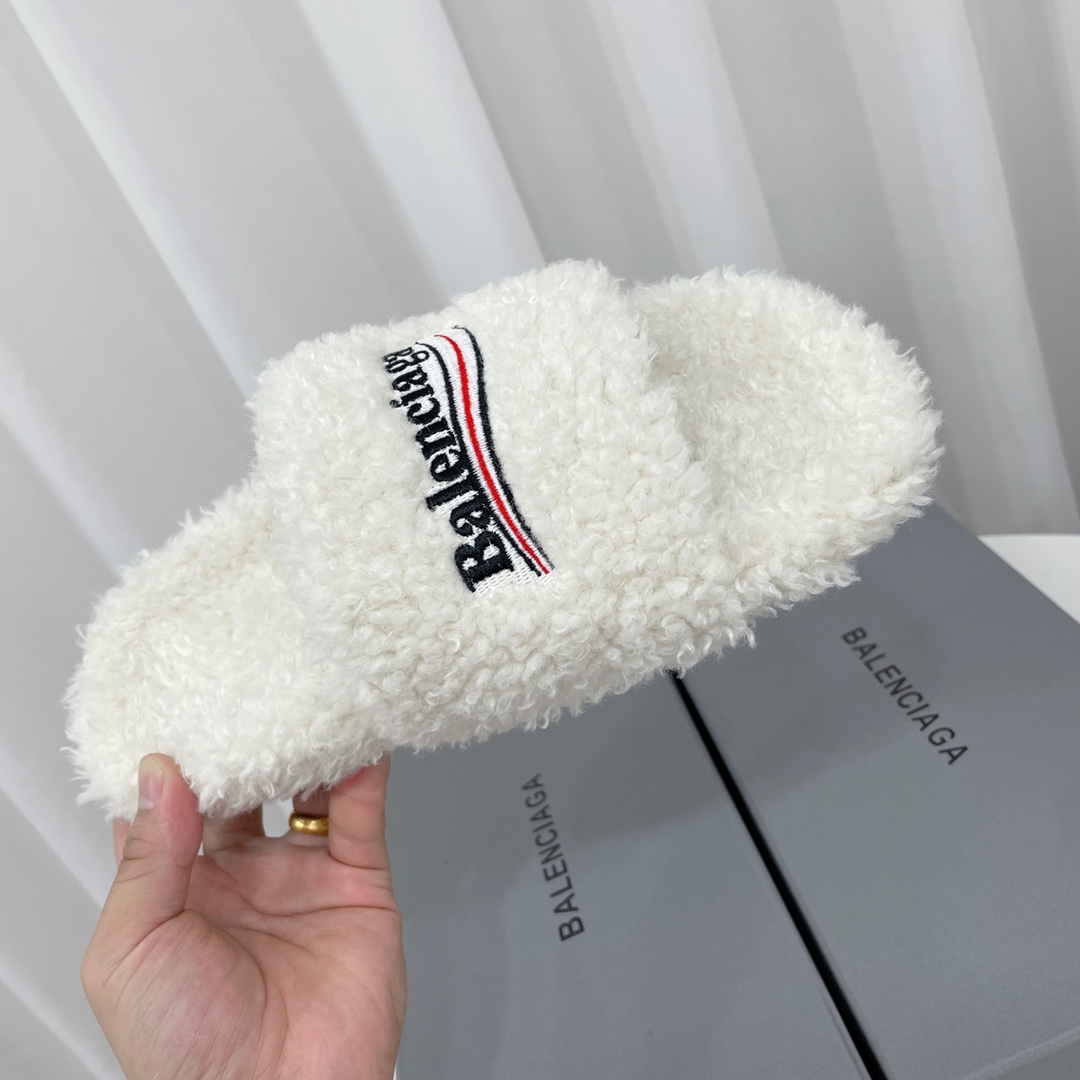 Balenciaga Furry Slide Sandal - DesignerGu