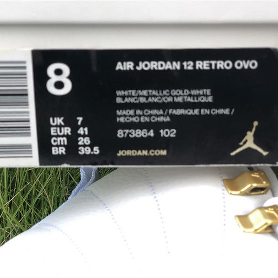 Air Jordan 12 OVO “White” Sneaker   - DesignerGu