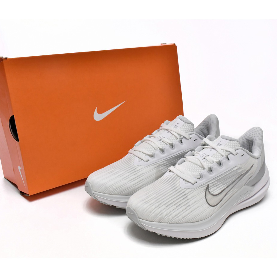 Nike Air Winflo 9 White Metallic Silver Sneaker   DD8686-100 - DesignerGu