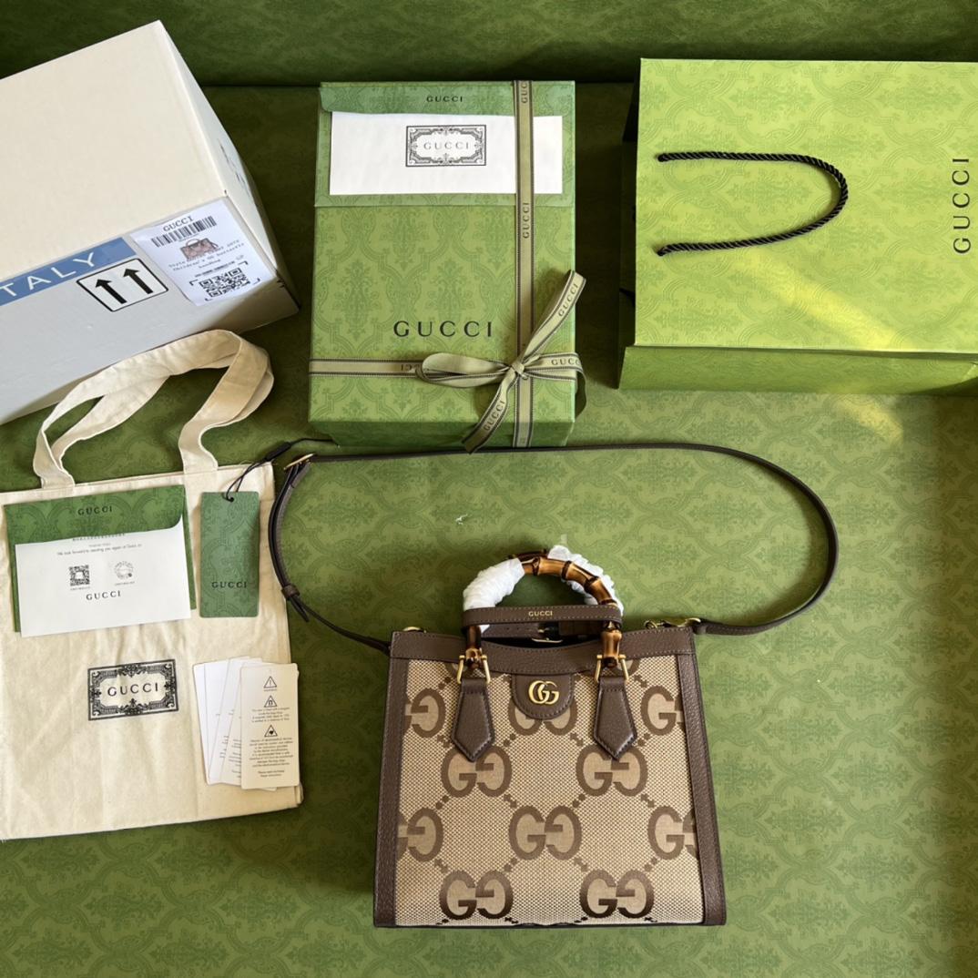 Gucci Diana Jumbo GG Small Tote Bag(27-24-11cm) - DesignerGu