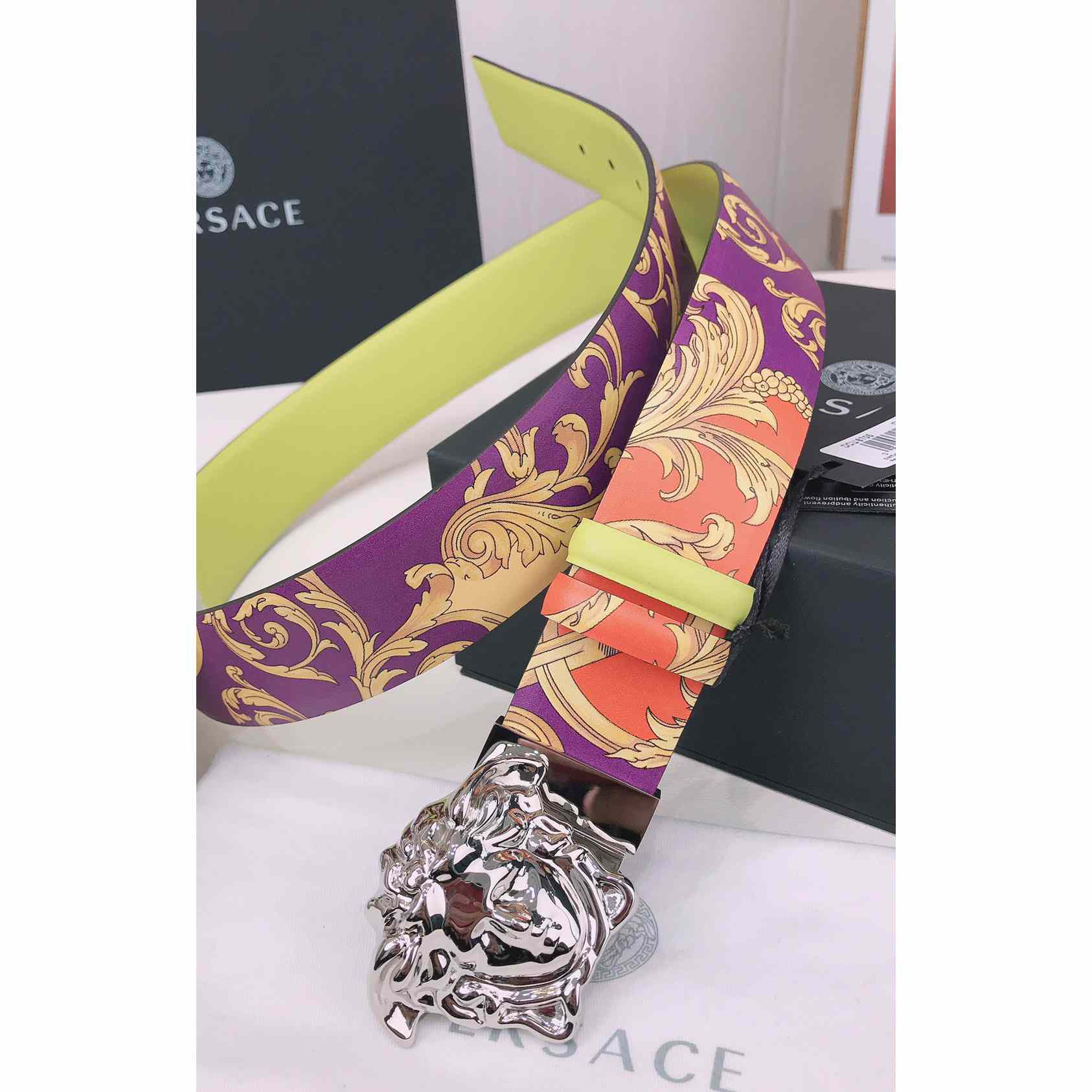 Versace La Medusa Le Pop Classique Reversible Belt   40mm - DesignerGu