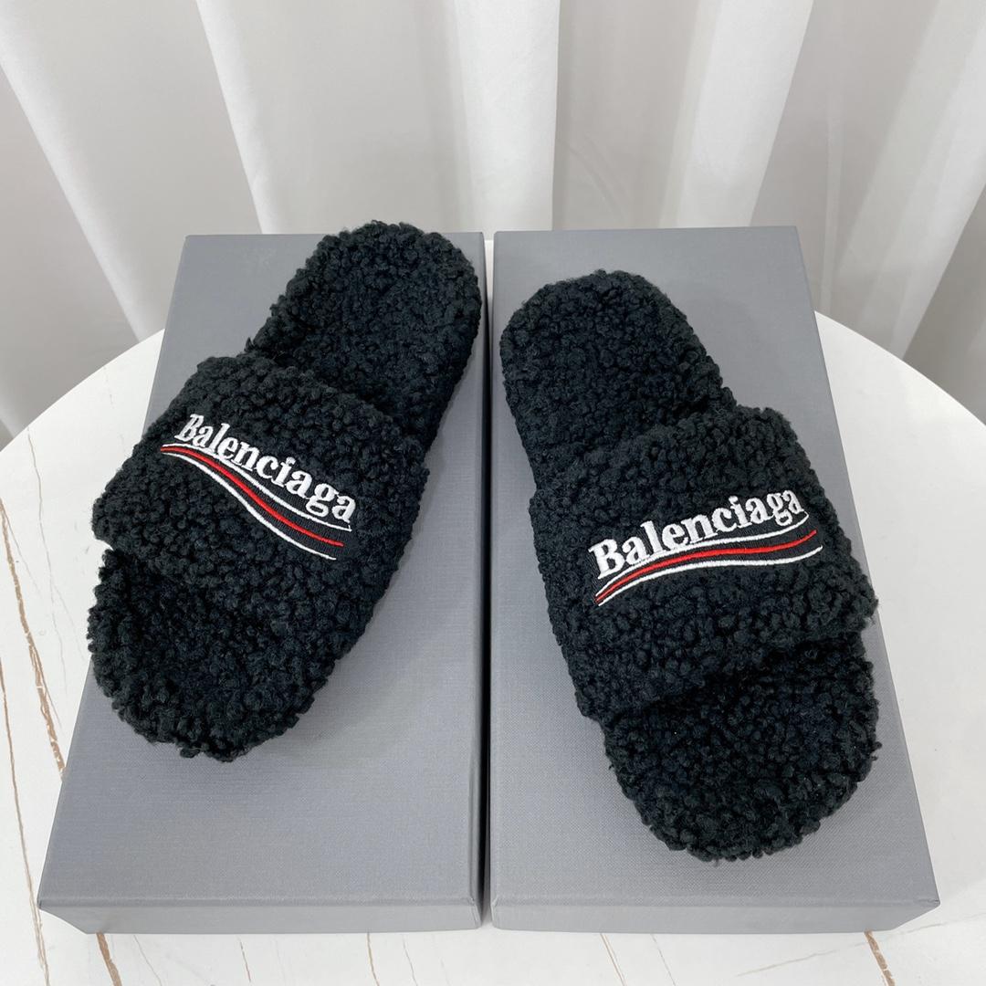 Balenciaga Furry Slide Sandal - DesignerGu