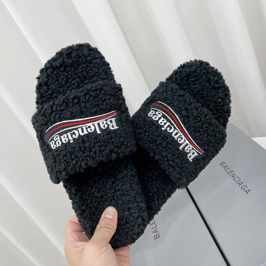 Balenciaga Furry Slide Sandal - DesignerGu