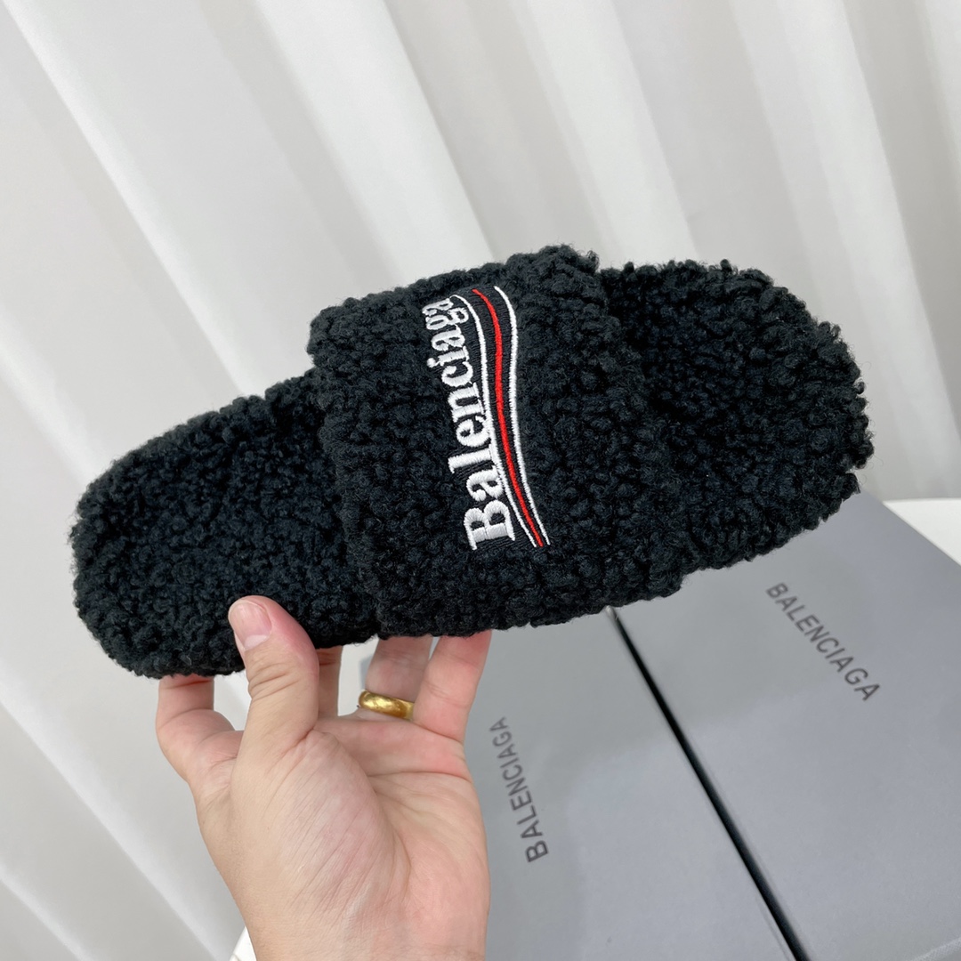 Balenciaga Furry Slide Sandal - DesignerGu