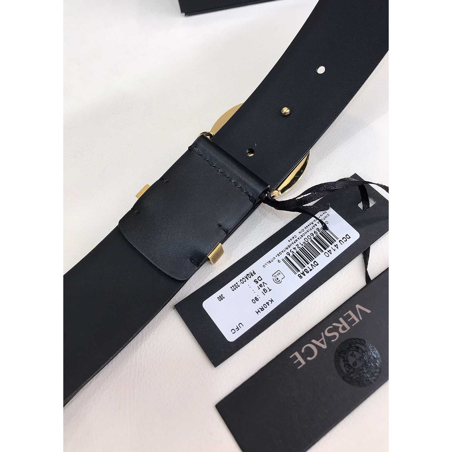 Versace Enamel Medusa Biggie Belt   40mm - DesignerGu