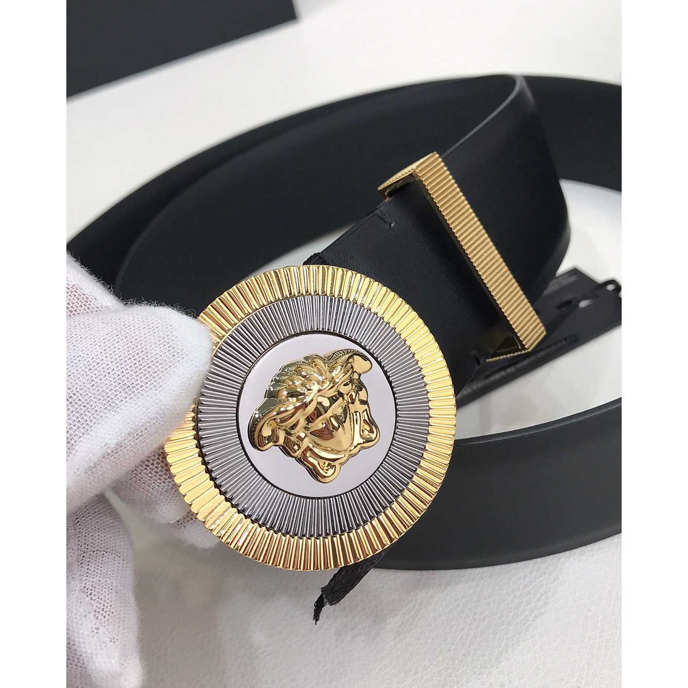 Versace Enamel Medusa Biggie Belt   40mm - DesignerGu