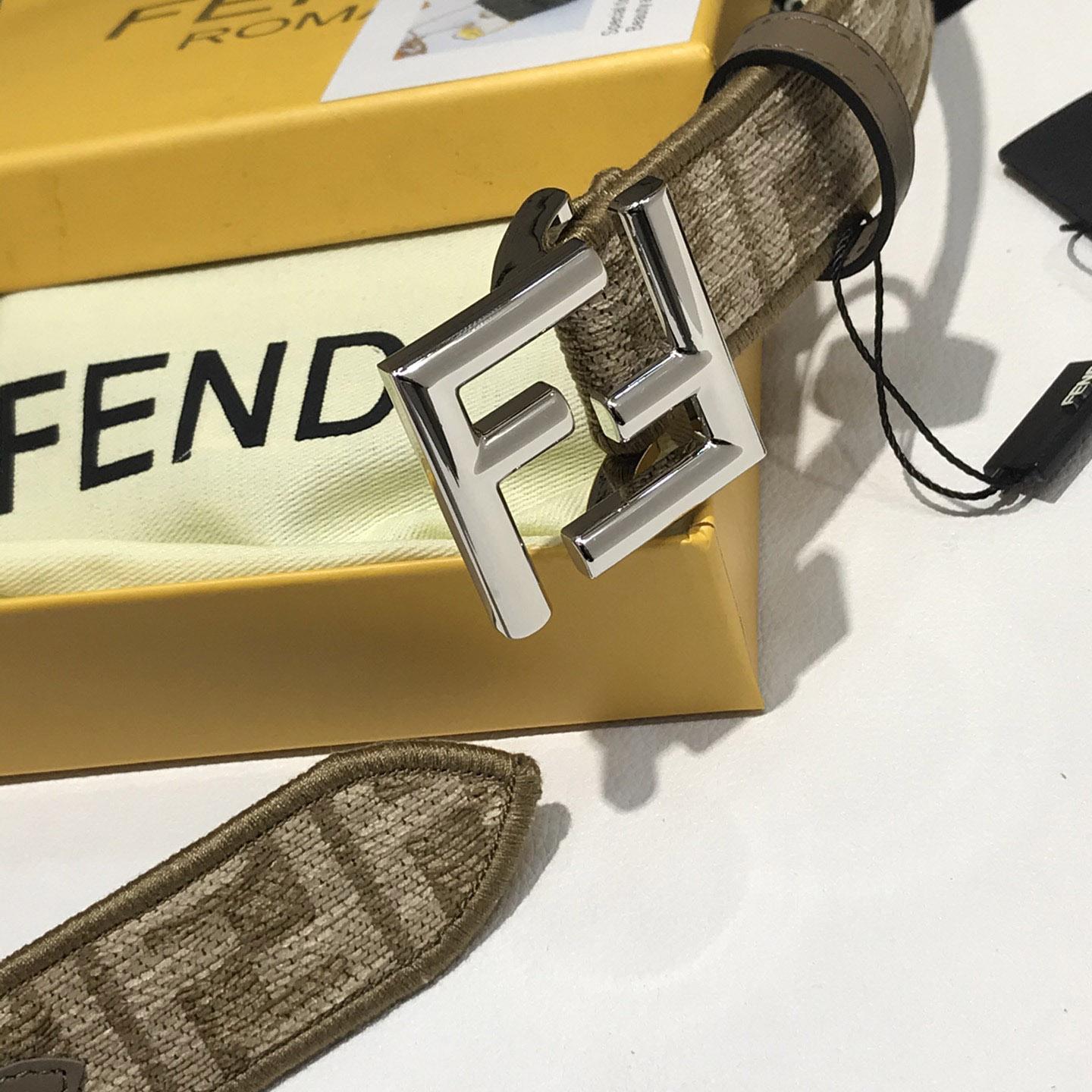 Fendi FF Jacquard Fabric Belt - DesignerGu