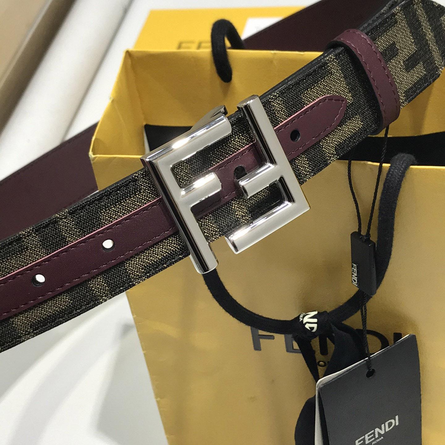 Fendi Brown Fabric Belt - DesignerGu