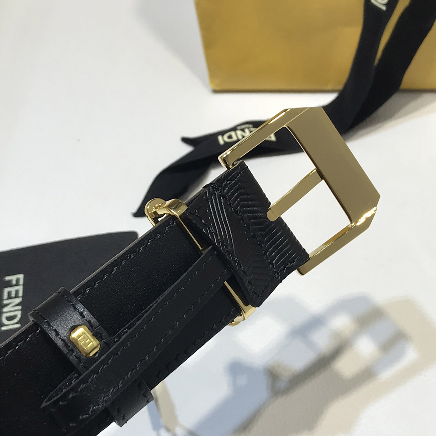 Fendi Edge Black Leather Belt - DesignerGu