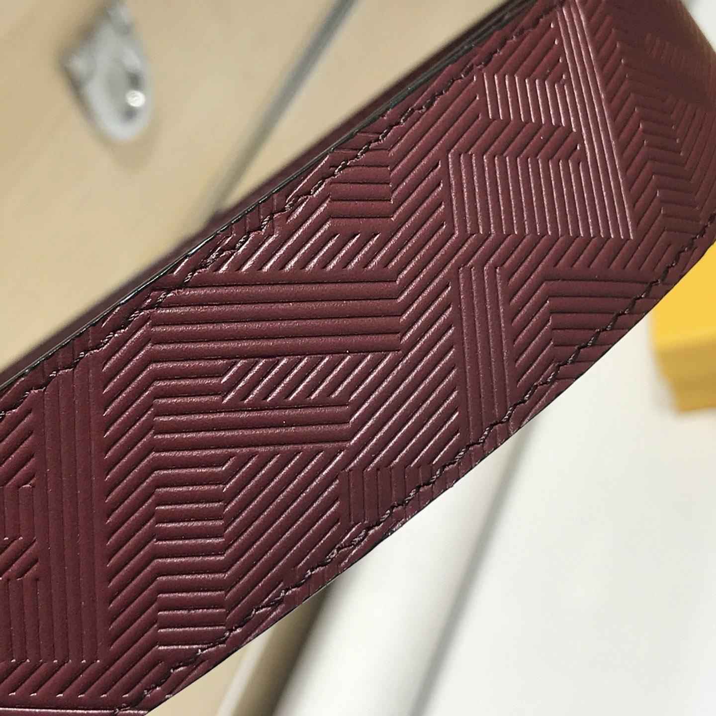 Fendi Edge Burgundy Leather Belt - DesignerGu