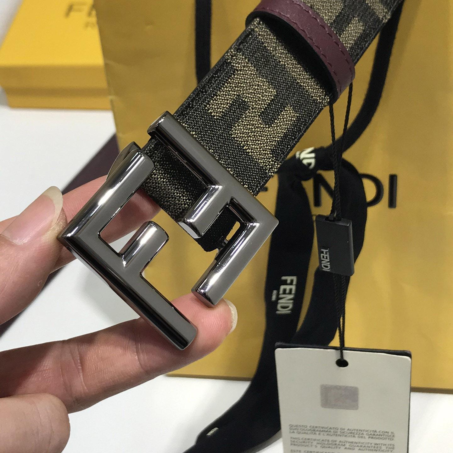 Fendi Brown Fabric Belt - DesignerGu