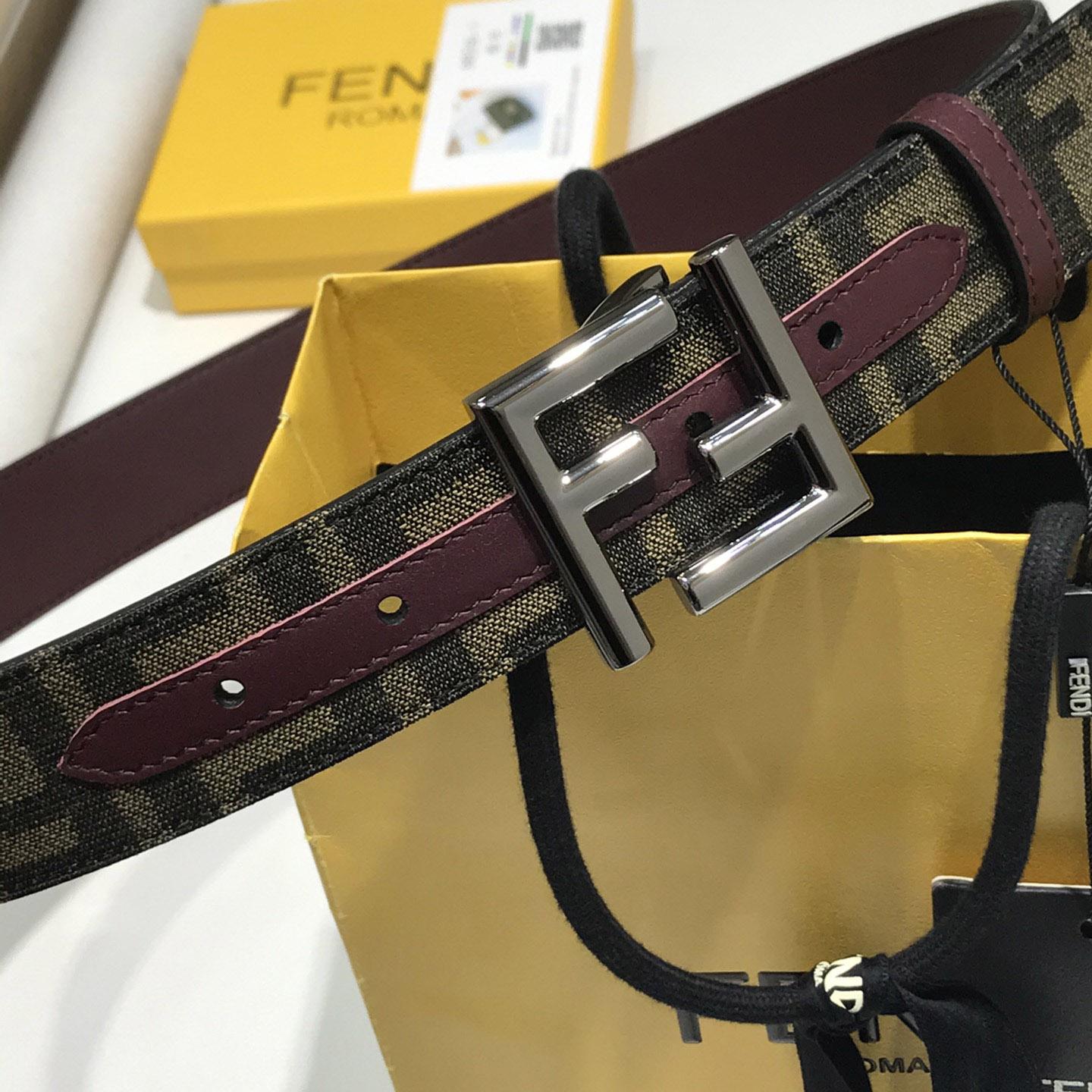Fendi Brown Fabric Belt - DesignerGu