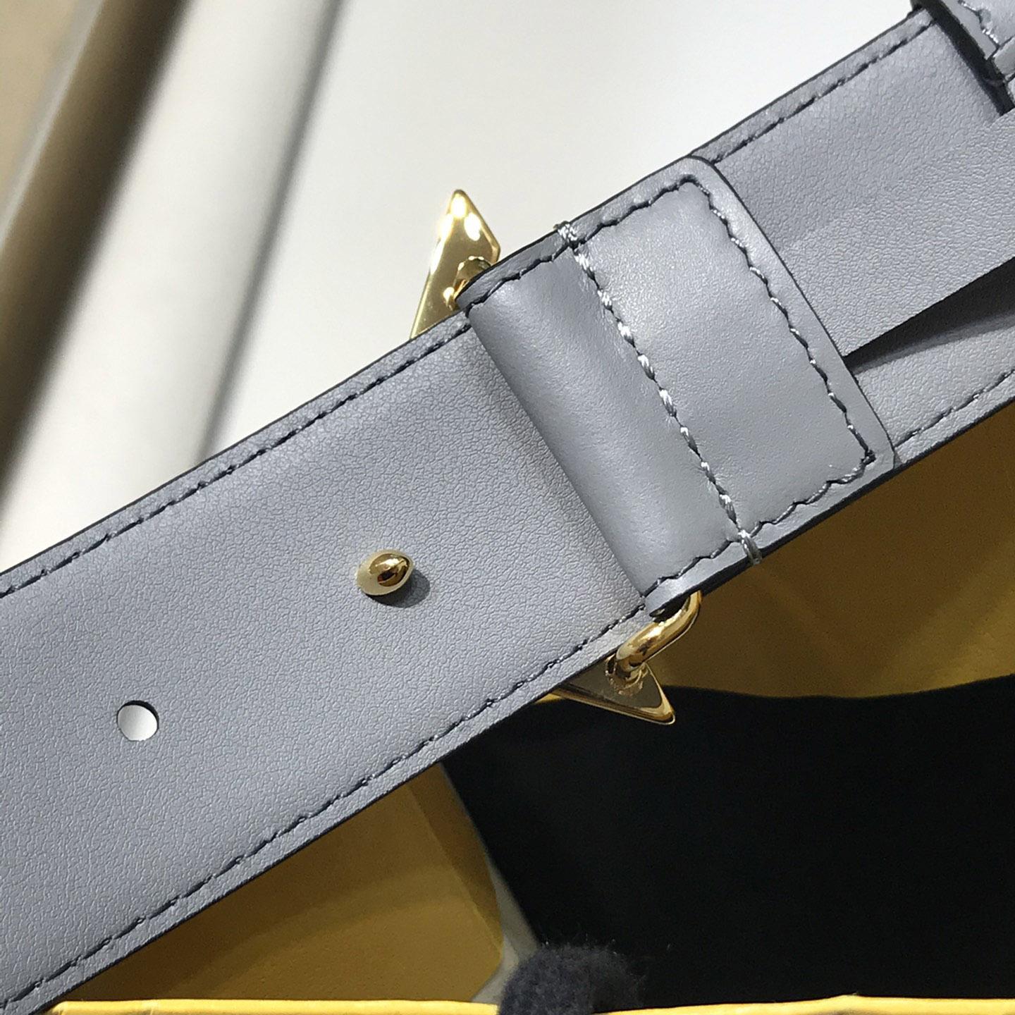 Fendi Pale Gray Leather Belt - DesignerGu