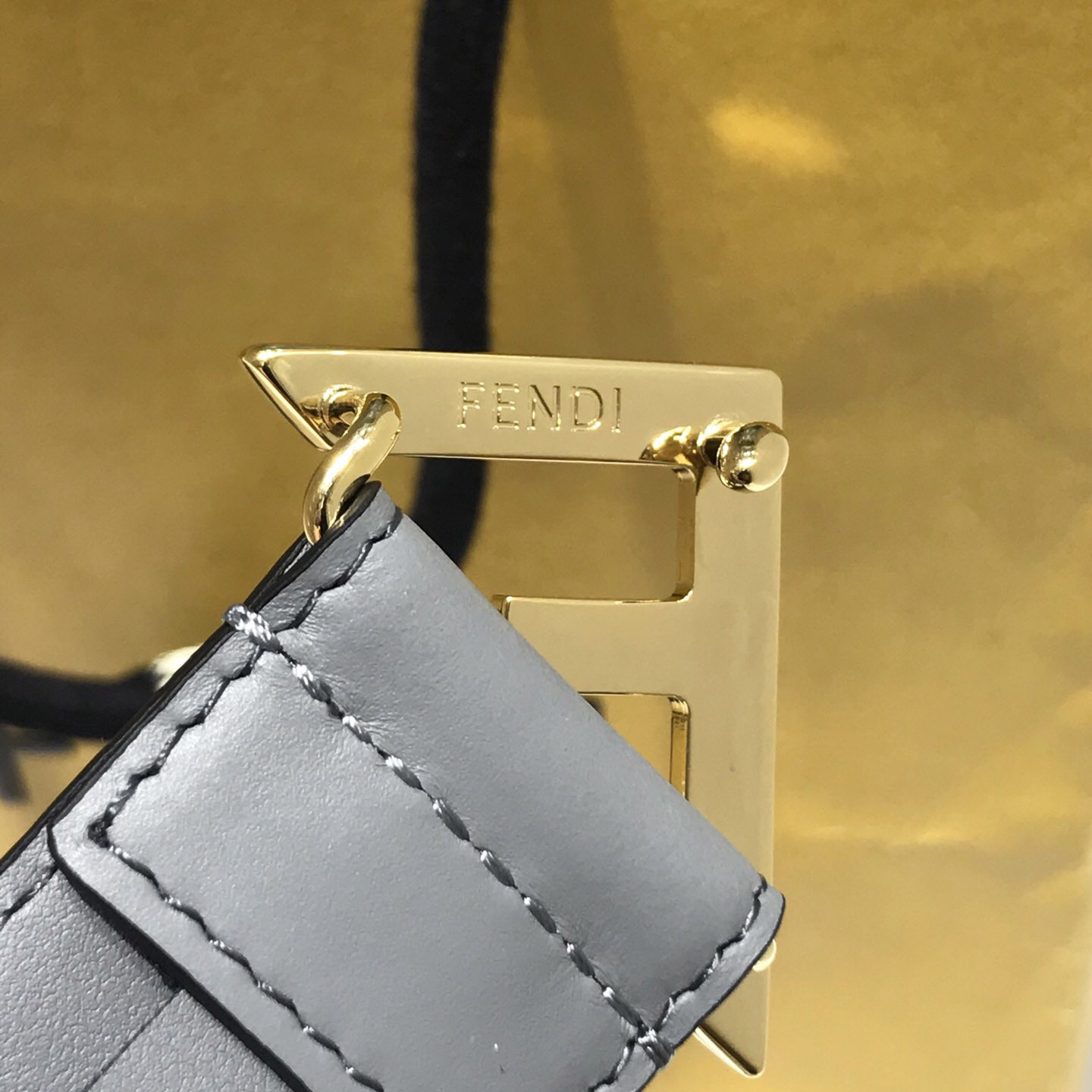 Fendi Pale Gray Leather Belt - DesignerGu