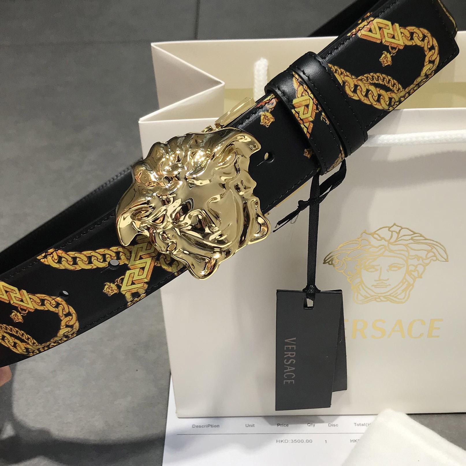 Versace Barocco Reversible Leather Belt  - DesignerGu