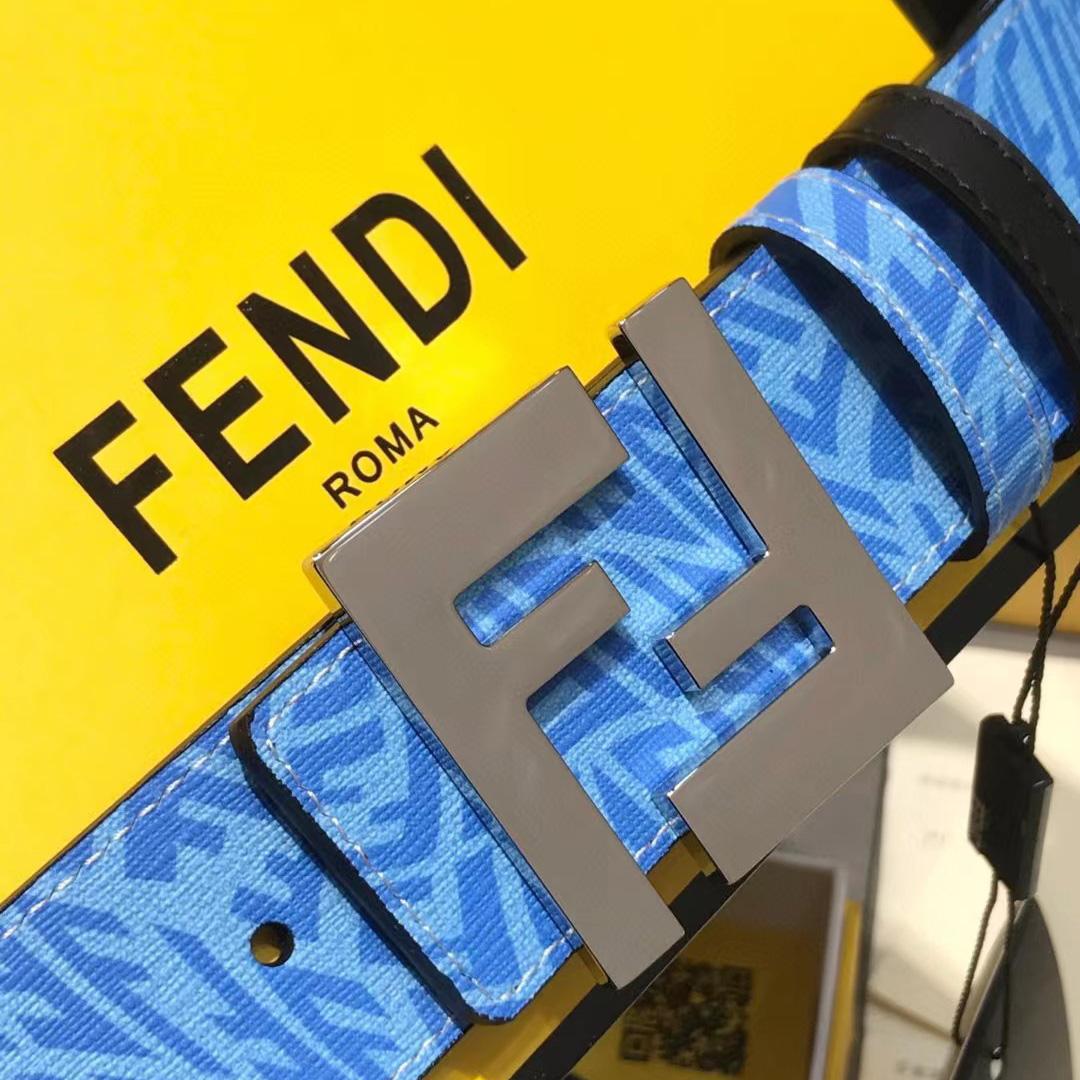 Fendi Blue Leather Belt - DesignerGu