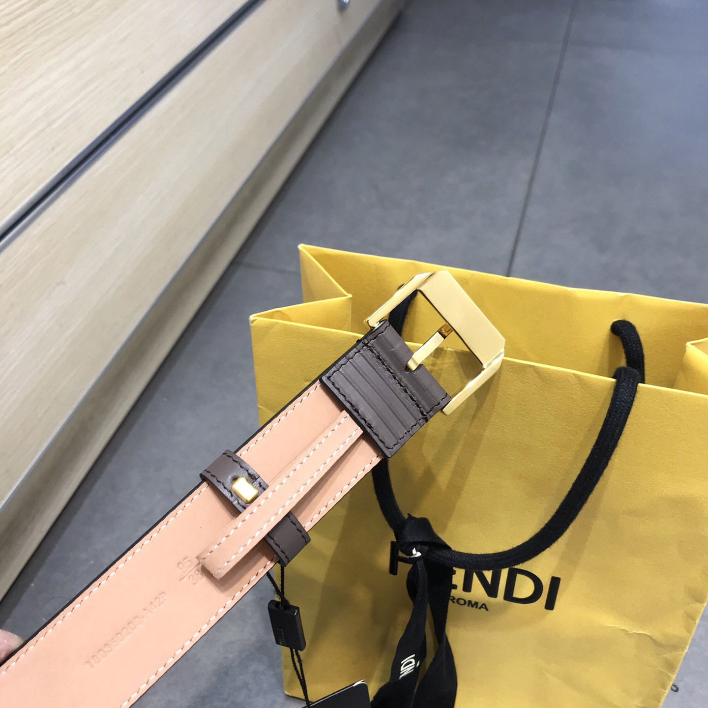 Fendi Brown Leather Belt - DesignerGu