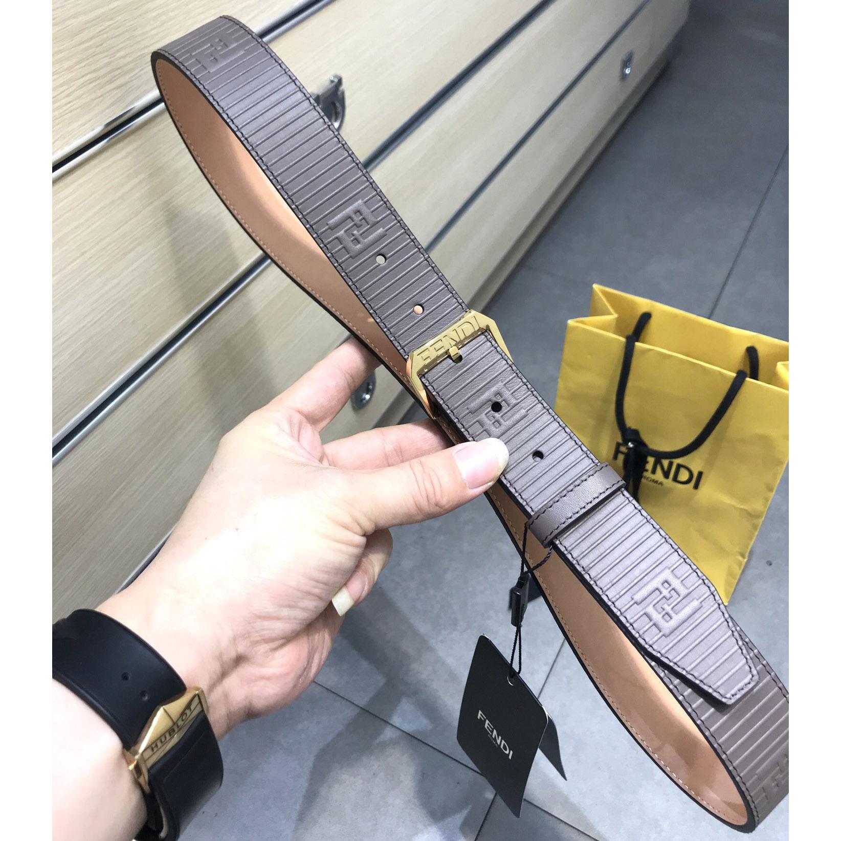 Fendi Brown Leather Belt - DesignerGu