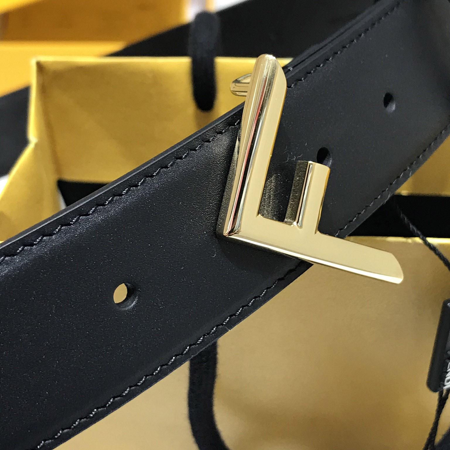 Fendi Black Leather Belt - DesignerGu