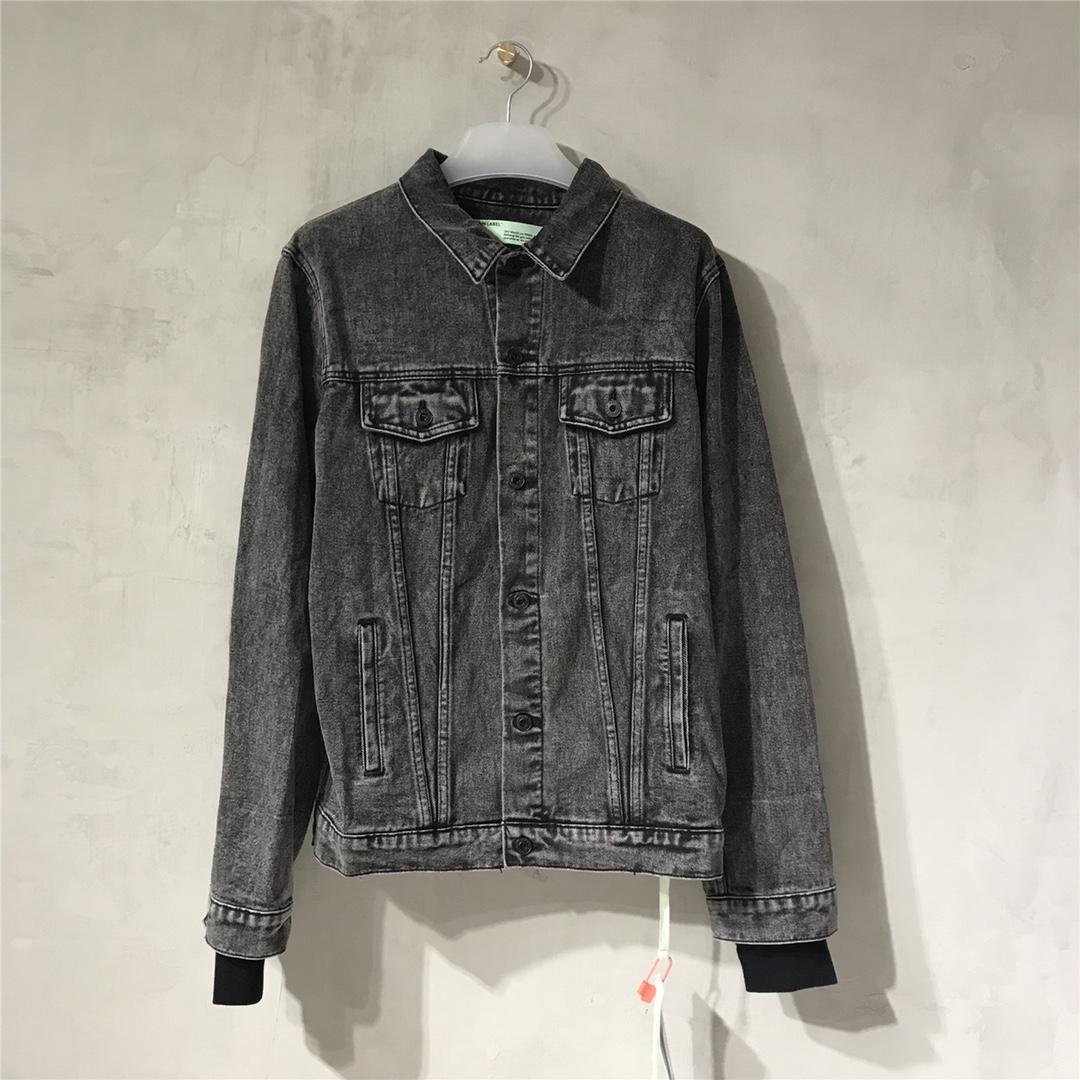 Off White Slim Denim Jacket With Fleece - DesignerGu