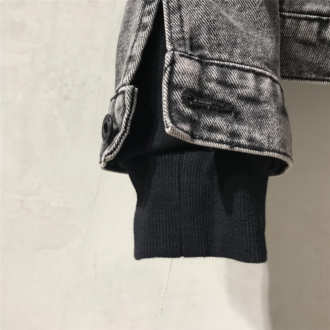 Off White Slim Denim Jacket With Fleece - DesignerGu