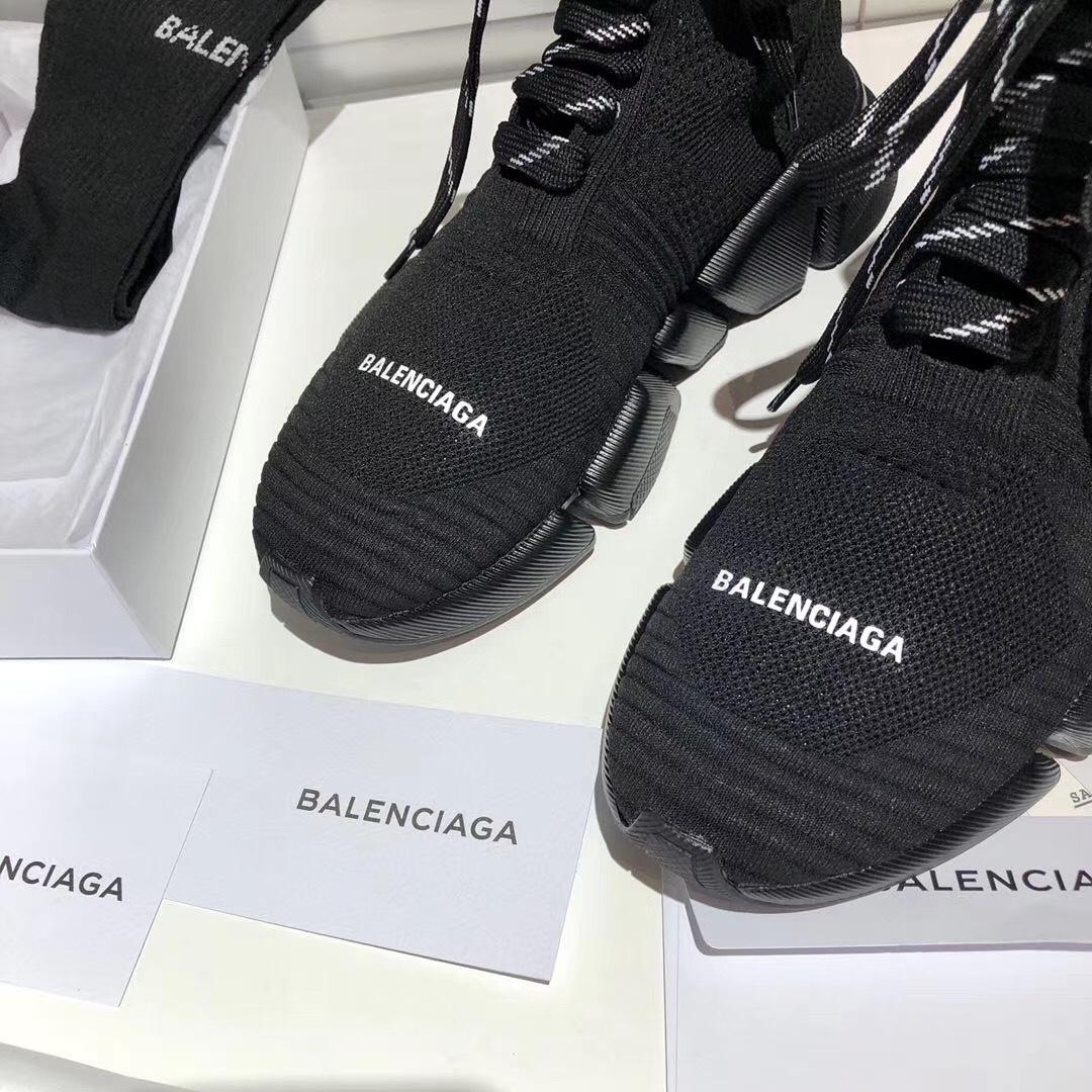 Balenciaga Speed 2.0 Lace-Up Sneaker In Black Recycled Knit - DesignerGu