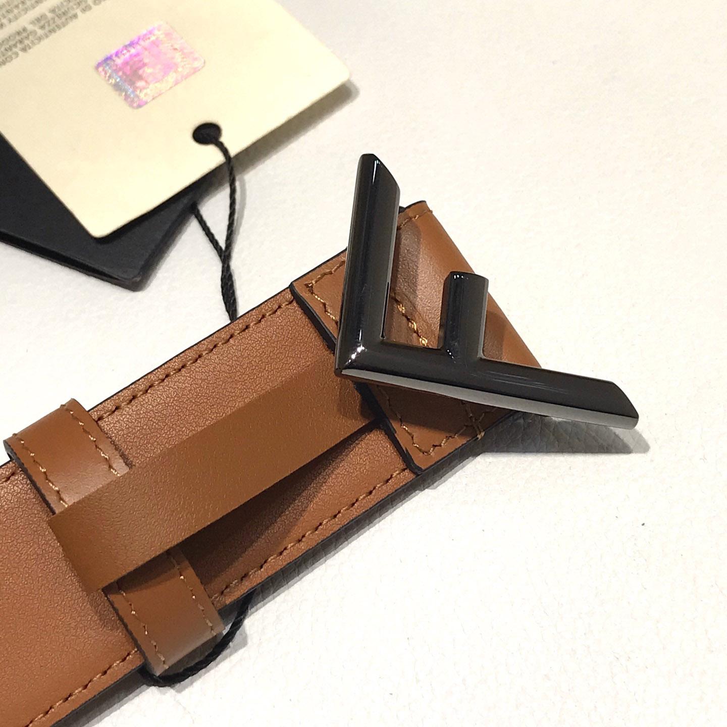 Fendi Brown Leather Belt - DesignerGu