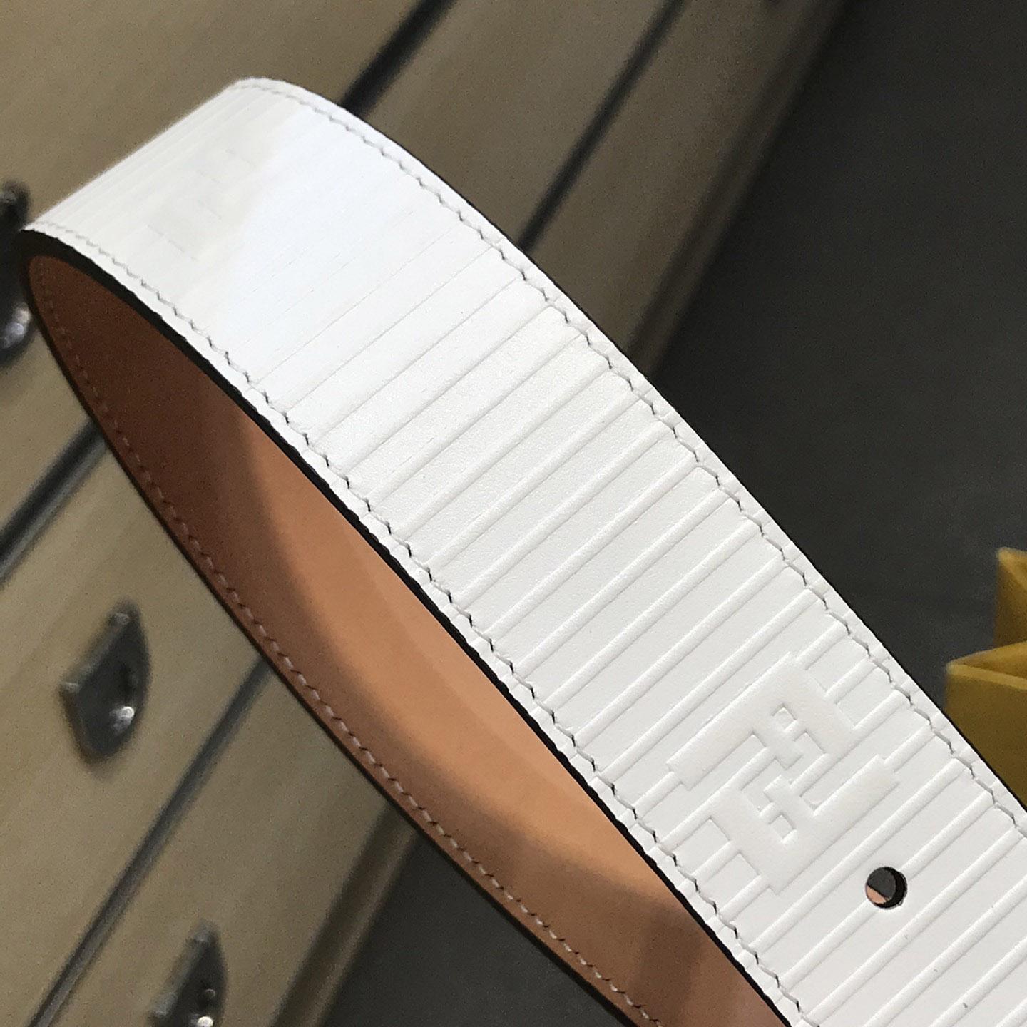 Fendi White Leather Belt - DesignerGu