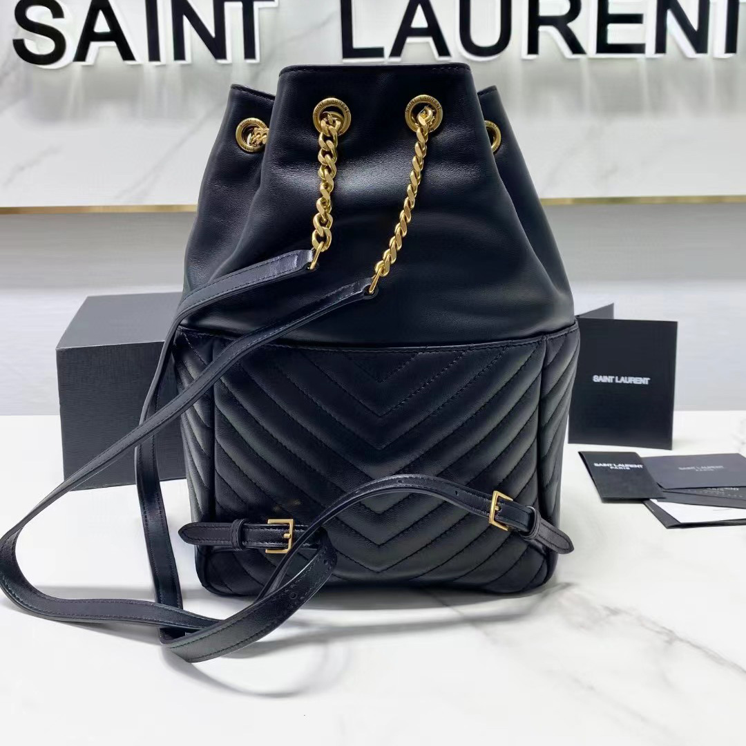 Saint Laurent Joe Drawstring Quilted Backpack(22-29-15cm) - DesignerGu