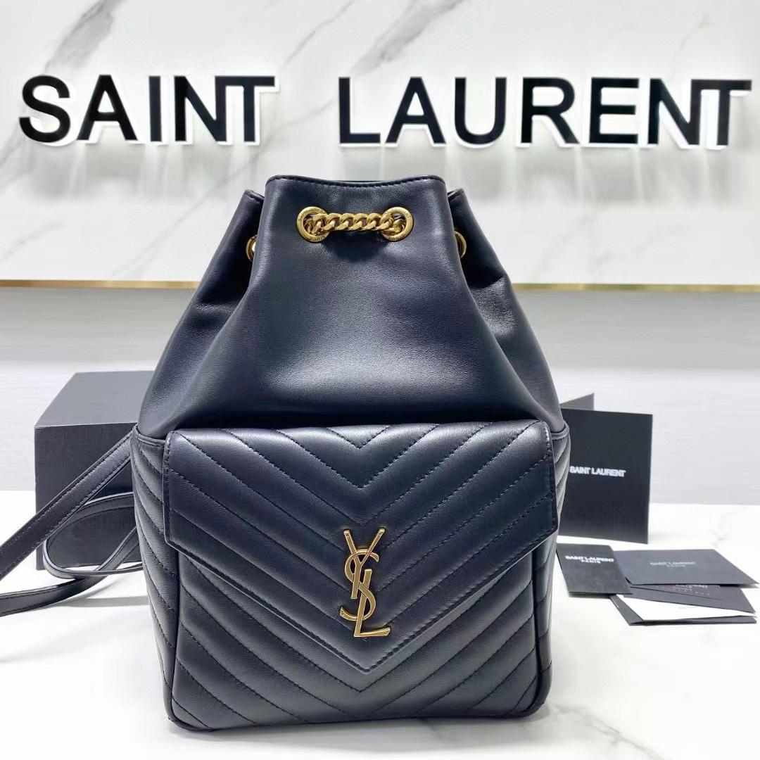 Saint Laurent Joe Drawstring Quilted Backpack(22-29-15cm) - DesignerGu