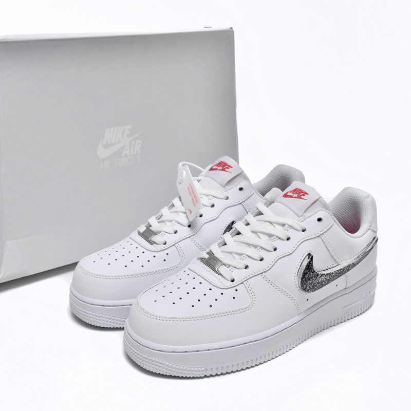 Nike Air Force 1 Low White Metallic Silver Sneaker      DC9651-100 - DesignerGu