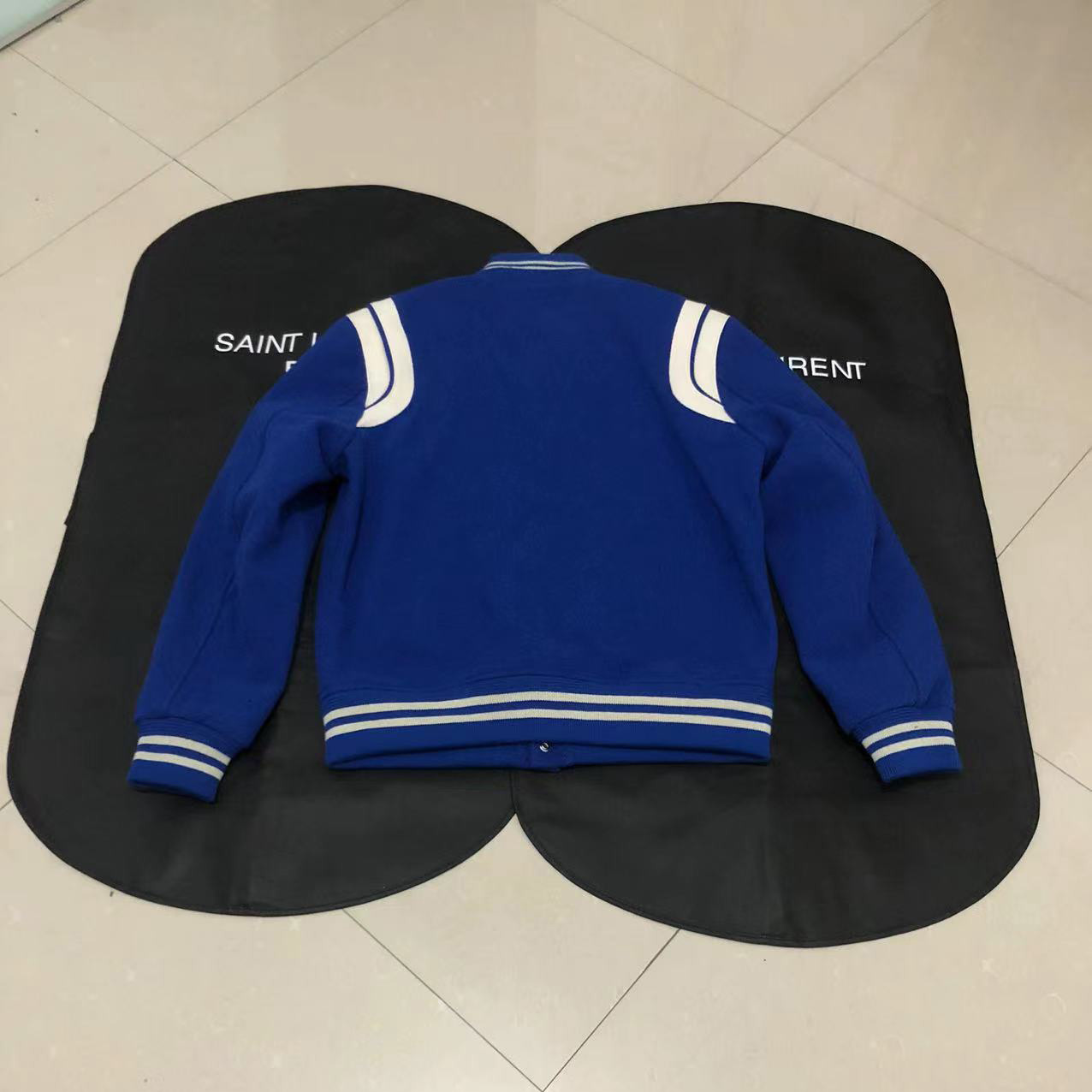 Saint Laurent Varsity Classic Teddy Bomber Jacket - DesignerGu