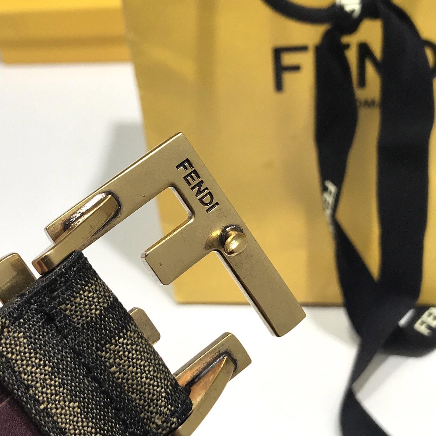 Fendi Brown Fabric Belt - DesignerGu