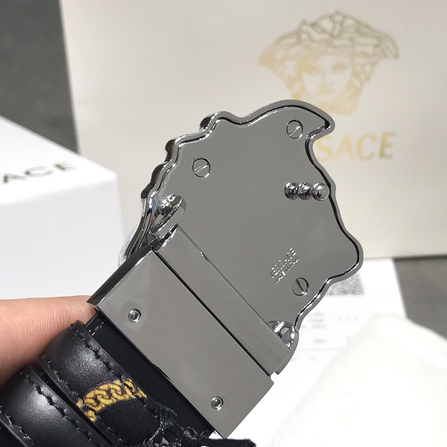 Versace Barocco Reversible Leather Belt  - DesignerGu