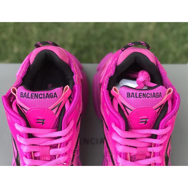 Balenciaga Runner Sneaker In Dark Pink And Black Mesh And Nylon - DesignerGu