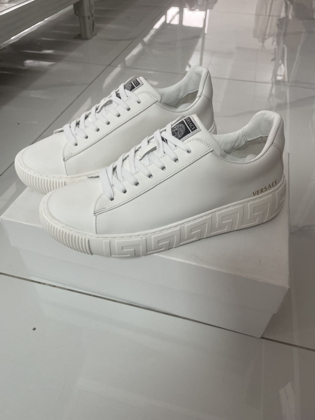 Versace La Greca Lace-Up Sneakers - DesignerGu