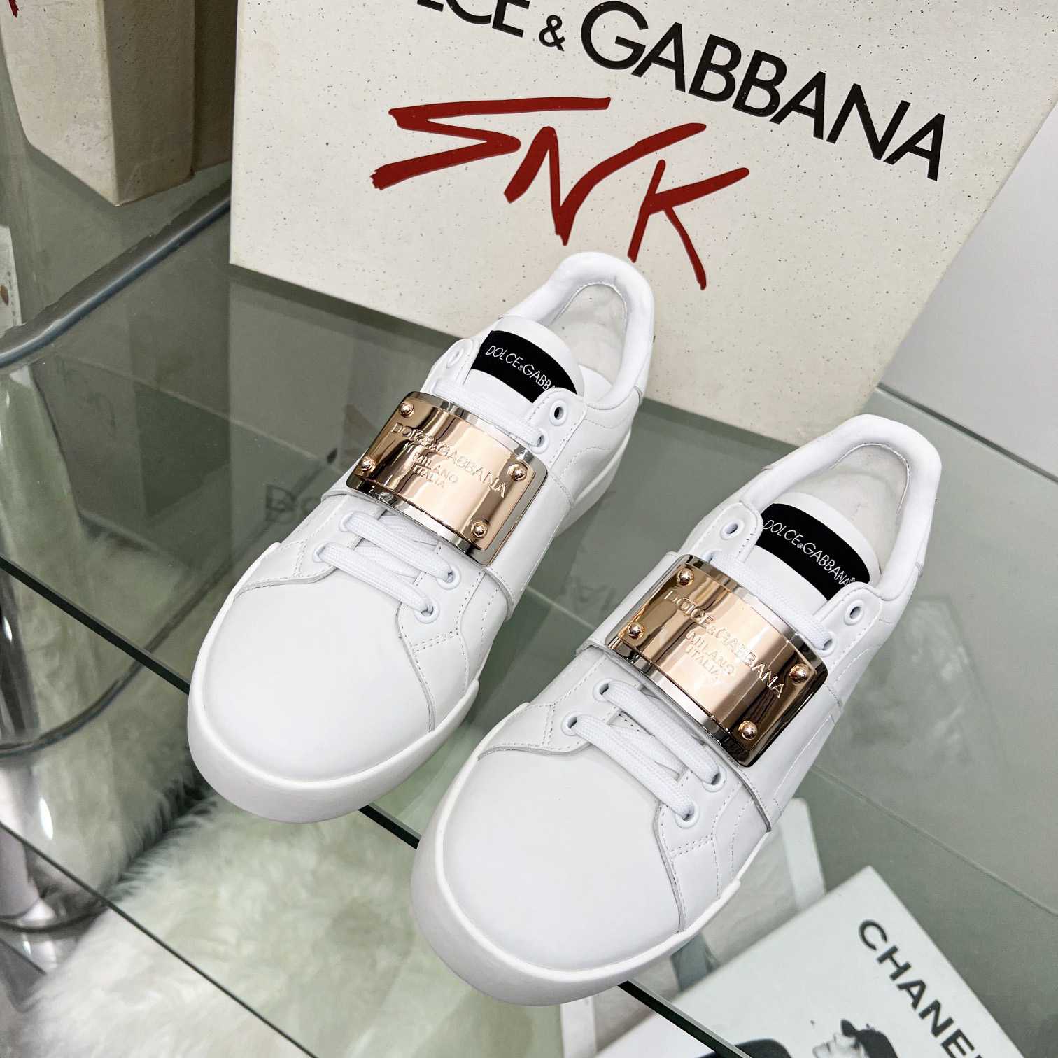 Dolce & Gabbana Portofino Leather Sneakers - DesignerGu