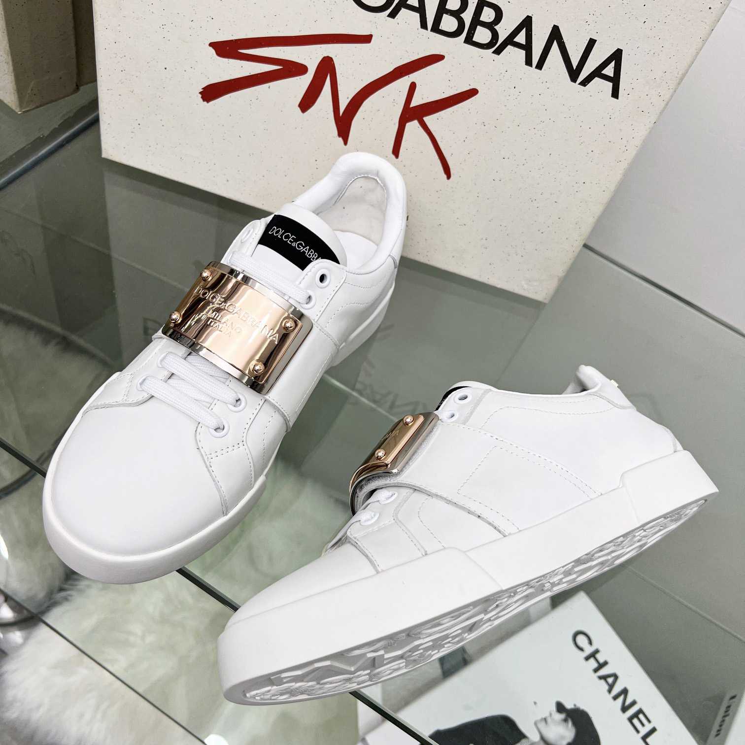 Dolce & Gabbana Portofino Leather Sneakers - DesignerGu