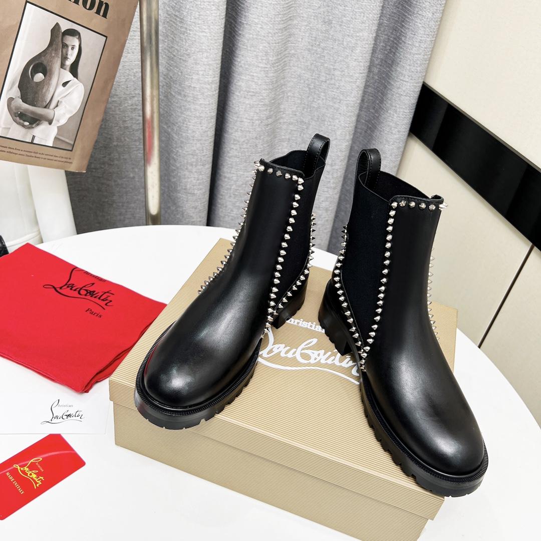 Christian Louboutin Out Lina Spike Lug Boot  - DesignerGu