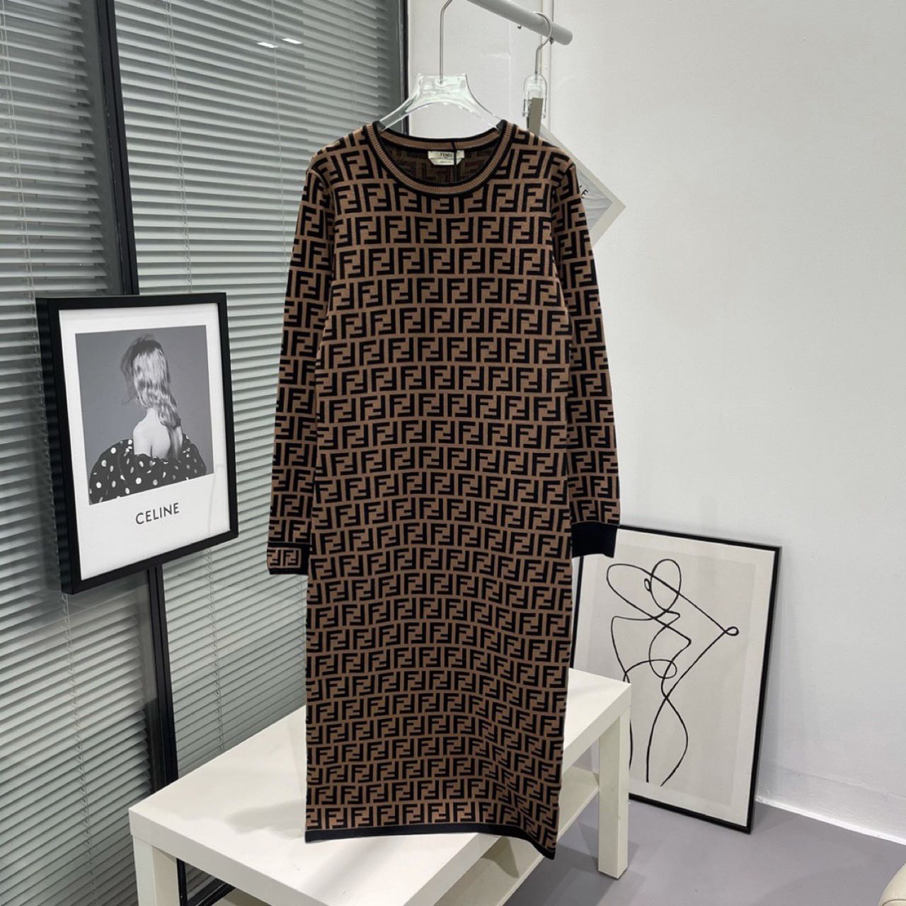 Fendi Brown Viscose Dress - DesignerGu