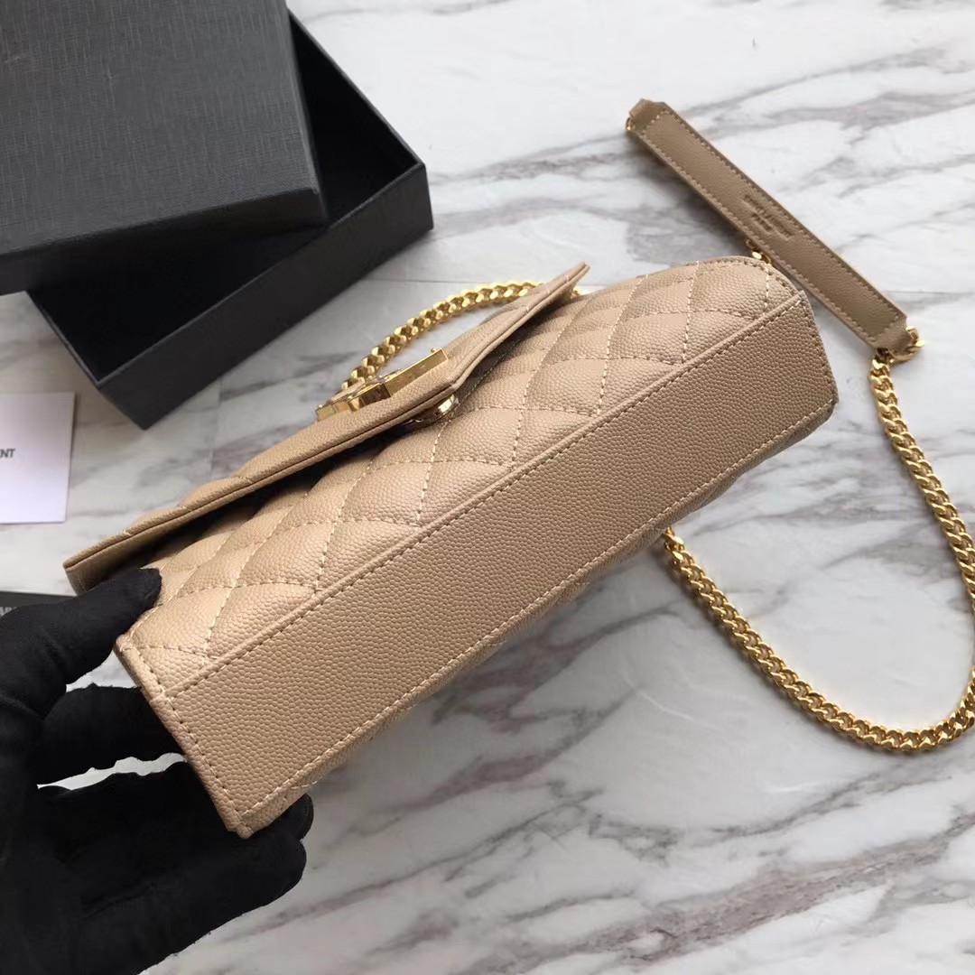 Saint Laurent Envelope Small Bag In Mix Matelasse Grain De Poudre Embossed Leather(21-13-6cm) - DesignerGu